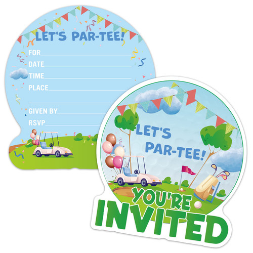 ERHACHAIJIA 15 PCS Painting Golf Shaped Fill-In Invitations Cards With Envelopes, Funny Watercolors Golf Birthday Party Sport Party Baby Shower Invites for Boys Girls Adults Golf Lover-Let's Par Tee ERHACHAIJIA 15 PCS Painting Golf Shaped Fill-In Invitations Cards With Envelopes, Funny Watercolors Golf Birthday Party Sport Party Baby Shower Invites for Boys Girls Adults Golf Lover-Let's Par Tee