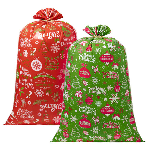 Dreamcountry 2Pcs Jumbo Large Christmas Gift Bag, 36 x 56 In Extra Large Christmas Gift Bags with Tag & Tie, Gift Bags for wrapping Xmas Gift, Huge Plastic Gift Bags Dreamcountry 2Pcs Jumbo Large Christmas Gift Bag, 36 x 56 In Extra Large Christmas Gift Bags with Tag & Tie, Gift Bags for wrapping Xmas Gift, Huge Plastic Gift Bags