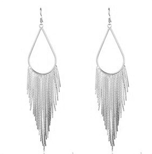 Silver Hook Long Chain Tassel Dangle Earrings for Women Long Tassel Drop Dangle Statement Earrings Party Jewelry Silver Hook Long Chain Tassel Dangle Earrings for Women Long Tassel Drop Dangle Statement Earrings Party Jewelry