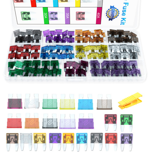 Fuses Assortment Kit - 110pcs Standard & Mini Blade Car Fuse, 2A 3A 5A 7.5A 10A 15A 20A 25A 30A 35A 40 Amp Replacement Fuses for Car RV Boat Truck SUV Automotive