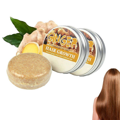 2PCS Ginger Hair Regrowth Shampoo Bar, Ginger Shampoo Bar Hair For Thinning Hair And Hair Loss,Ginger Regrowth Shampoo Soap
