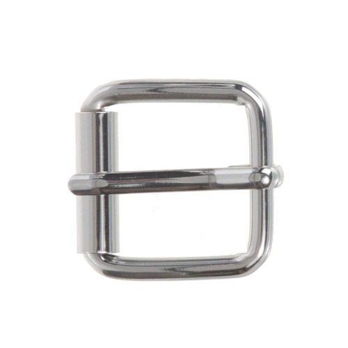 1" (25 mm) Nickel Free Single Prong Square Roller Belt Buckle, Silver