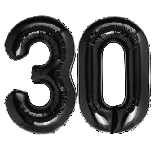 Number Balloon 30 Black 40 Inch Foil Balloon Big Giant Jumbo Birthday Party Decorations Foil Mylar Helium Numbers Balloons 30th Anniversary Event