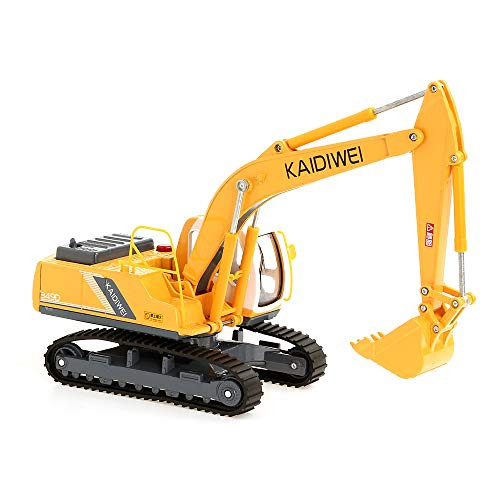 Duturpo 1/40 Scale Metal Diecast Excavator Construction Truck Toy with Sound and Light, Construction Vehicles Models for Kids