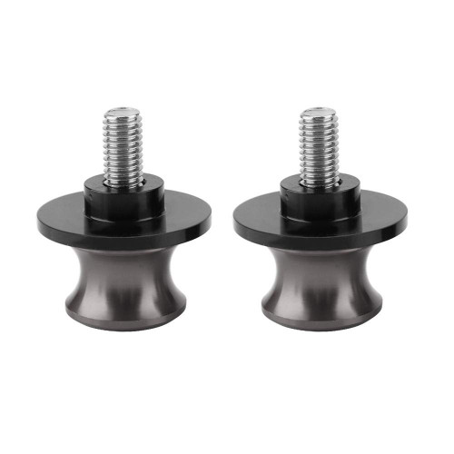 KIMISS 2pcs 8mm Spool Sliders, Rear Stand Swing Arm Spool Sliders Swingarm Bobbins Universal for Motorcycles CNC Aluminum Alloy (Titanium color)