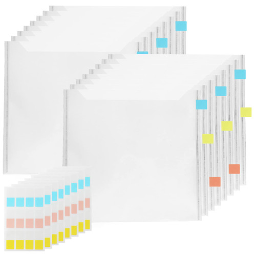 50pcs Scrapbook Paper Storage Organizer, 12 x 12 Inch Paper Storage Box File Storage Bag with Sticky Index Tabs for Holding Scrapbook Paper, Paper File, Photos and More