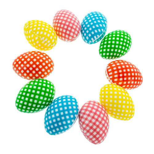 Colorful Collection: Set of 10 Multicolored Fillable Easter Eggs, 2.25 Inches