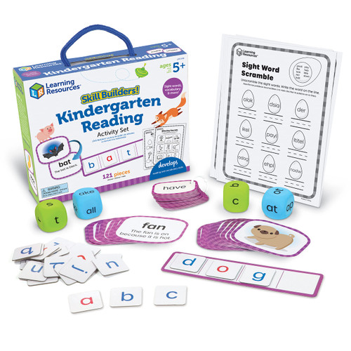 Learning Resources Skill Builders! Kindergarten Reading Activity Set - 122 Pieces, Ages 5+ Kindergarten Learning Essential Materials, Reading Activities for Kids, Kindergarten Homeschool Supplies