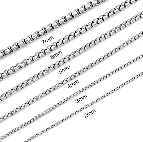 Giftall Stainless Steel Chain Necklace for Men 2MM Square Rolo Chains Round Box Chain Necklace for Women 16 Inches Giftall Stainless Steel Chain Necklace for Men 2MM Square Rolo Chains Round Box Chain Necklace for Women 16 Inches