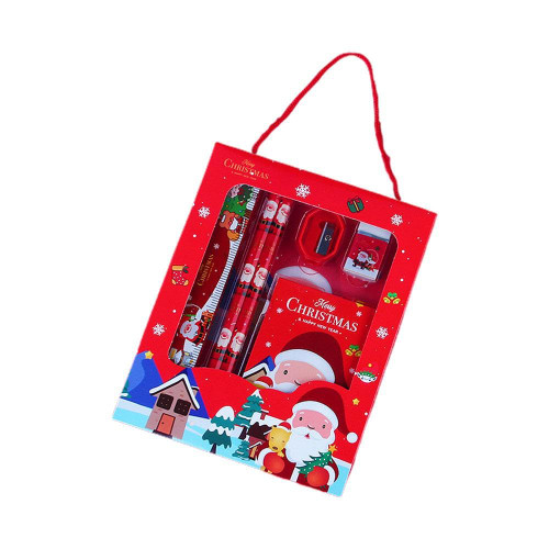 6Pcs Christmas Stationery Set Children's Cute Cartoon School Supplies Birthday Gift Children's Day Kids Stationery Gift Set