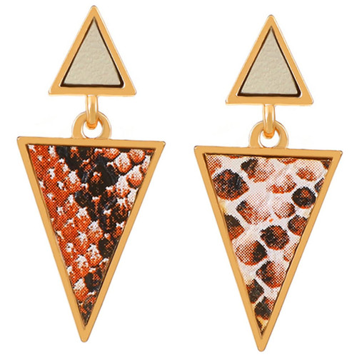 PACKOVE 1 Pair Triangle Earrings Stud Earrings for Women Earrings for Women Orrous Pendeltons for Women Fun Earrings for Teen Girls Gold Studs Earrings for Women Fashion Miss Alloy