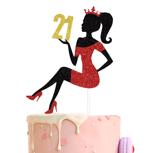 21st Birthday Girl Cake Topper Black Red Glitter, 21st Birthday, 21 Cake Topper, 21 Birthday Decorations, Cheers to 21 Years, Hello 21, Happy 21st Birthday, 21st Birthday Decorations for Girls 21st Birthday Girl Cake Topper Black Red Glitter, 21st Birthday, 21 Cake Topper, 21 Birthday Decorations, Cheers to 21 Years, Hello 21, Happy 21st Birthday, 21st Birthday Decorations for Girls