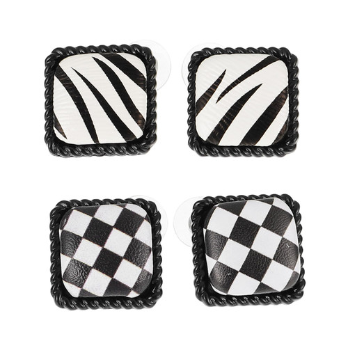 OFFSCH 2 Pairs Earrings Stripe Plaid Ear Stud Ear Pendant Stripe Plaid Ear Jewelry Ear Studs Earing Studs Earring Stud Geometric Ear Stud Hong Style 925 Silver Needle