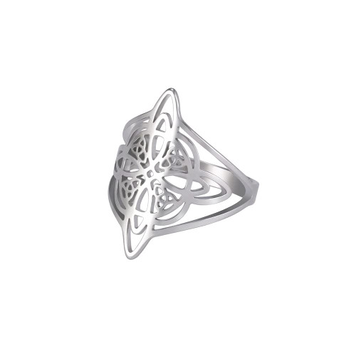 Dreamtimes Witch Knot Ring for Women Stainless Steel Bar Rings Celtic Quaternary Witchcraft Witch Knot Ring Witchcraft Amulet Gift Jewellery (9)