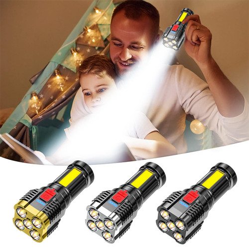 crgrtght Five Explosion Led Flashlight Super Bright Rechargeable Camping Flashlight Table Lamp Outdoor Lighting,Rechargeable Flashlights,Rechargeable Flashlights