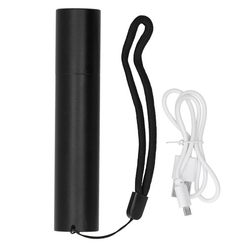 Luqeeg LED Flashlight USB Rechargeable Portable Flashlight Aluminum Alloy Mini Multifunction Lighting Flashlight for Outdoor Camping Hiking (Black)