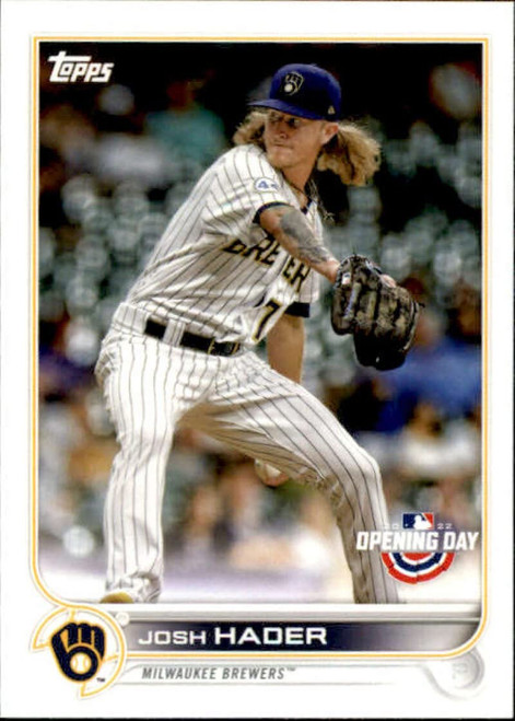 2022 Topps Opening Day #29 Josh Hader Milwaukee Brewers MLB Baseball Trading Card
