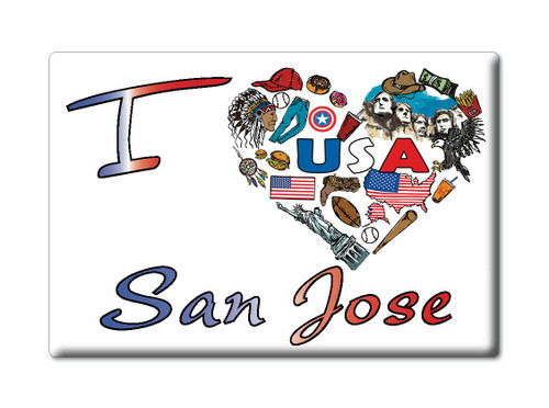 SAN Jose Fridge Magnet California (CA) Magnets USA Souvenir I Love Gift (VAR. Symbol)