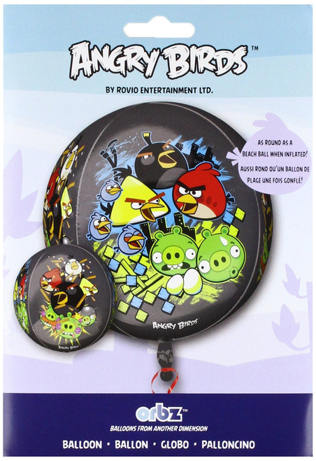 Anagram Angry Birds Orbz Foil Balloon, 16", Multicolored
