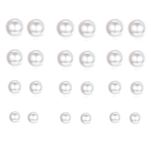 12 Pairs Pearl Studs Earrings for Women Girls, Stainless Steel Hypoallergenic White Faux Simulated Pearl Earrings, 4 Mixed Sizes Round Ball Earrings for Wedding Birthday Christmas 12 Pairs Pearl Studs Earrings for Women Girls, Stainless Steel Hypoallergenic White Faux Simulated Pearl Earrings, 4 Mixed Sizes Round Ball Earrings for Wedding Birthday Christmas