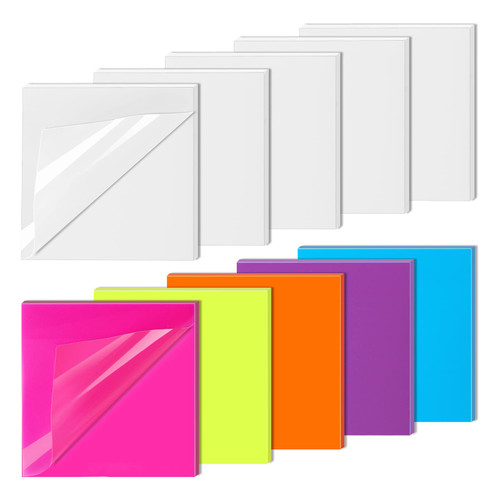 Transparent Sticky Notes,3X3 Inch Clear,Translucent Pads,See Through Sticky Notes for Book Annotation,Invisible,Self-Adhesive(500 Sheets,Colorful)