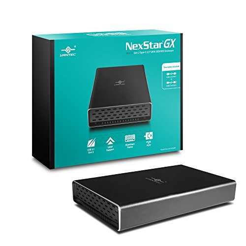Vantec NexStar Gx USB 3.1 Gen 2 Type-C 2.5 SATA SSD/HDD Enclosure for 9.5mm & 7mm Height Drive; Comes with C to C and C to A Cable; Aluminum Casing; (NST-271C31-BK) Vantec NexStar Gx USB 3.1 Gen 2 Type-C 2.5 SATA SSD/HDD Enclosure for 9.5mm & 7mm Height Drive; Comes with C to C and C to A Cable; Aluminum Casing; (NST-271C31-BK)