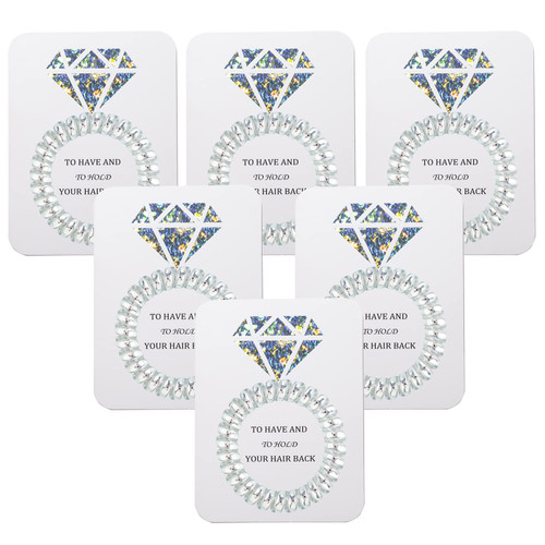 Bridesmaid Scrunchies Bachelorette Hair Ties Set of 6,Elastic Coil Spiral Hair Ties,Bridal Shower Bachelorette Party Favors Decorations Bridesmaid Proposal Gifts(Silver)