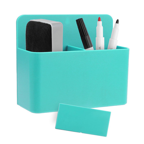 Green Magnetic Pencil Cup, White Locker Organizer, Pencil Storage Cup with Strong Magnet, Marker/Pen Basket for Whiteboard, Refrigerator, Locker Accessories, School and Office Supplies