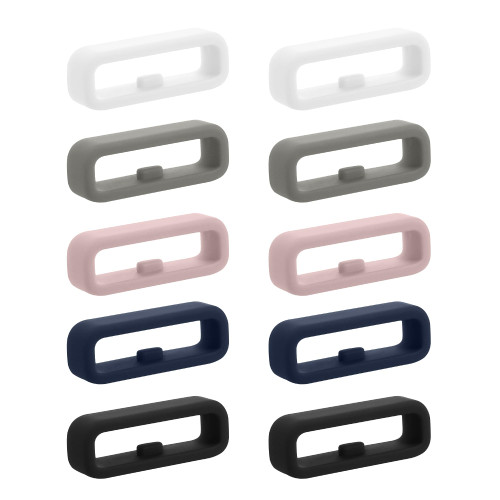 kwmobile Watch Strap Loops for 18mm Smartwatch Strap (Universal) (Set of 10) - TPU and Silicone Replacement Watch Band Loop - Multicolor