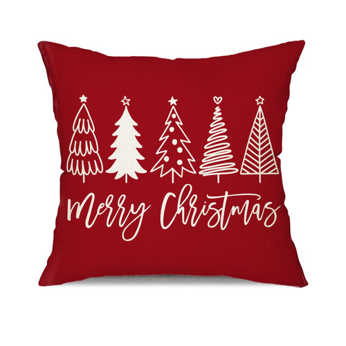DFXSZ Christmas Pillow Covers 18x18 Inch Christmas Tree Merry Christmas Decorative Red Throw Pillows Winter Christmas Decor for Home Couch 143B
