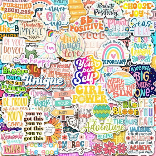 220pcs Inspirational Stickers, Motivational Quote Sticker Pack for Teens Adults Students Teachers Planners Employees, Waterproof Vinyl Sticker for Laptop, Water Bottles, Scrapbook, Journal (200)
