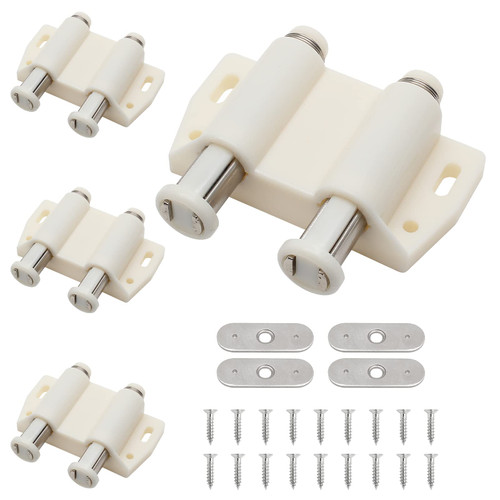 BokWin 4 PCS Magnetic Touch Latch, Cabinet Push Open Latches and Catches Double Touch Catch Magnetic Pressure Touch Release with Screws