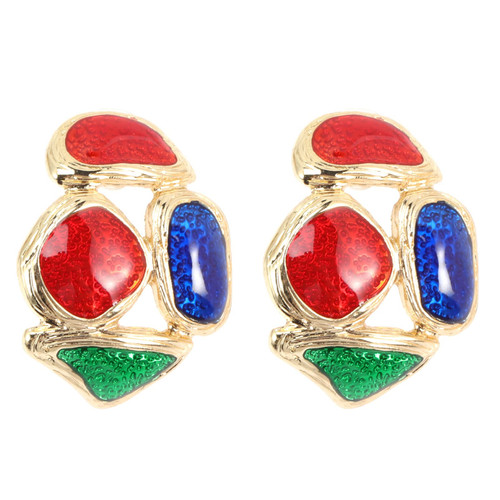 Holibanna 1 Pair ladybug earrings exaggerated earrings ladybug ear studs stud earrings Screw Back Earrings multi color earrings for women enamel ear studs Miss Prevent allergy gift Alloy