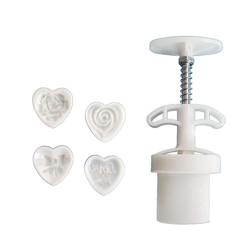 Cookie Stamps Love Heart Rose Mooncake Mold Hand-Pressure Moon Cake Makers DIY Pastry Tool For Mid-Autumn Festival Cookie Stamps And Cutters Press For Baking Wedding