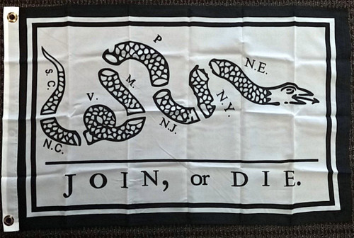MWS 2X3 Join or Die Benjamin Franklin Snake Super Polyester Nylon Flag 2X3 ft (60 X 90 cm) House Banner Grommets Double Stitched Fade Resistant Premium Quality