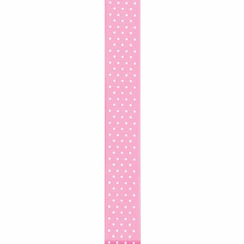 Offray Grosgrain Swissdot Craft Ribbon, 5/8-Inch x 9-Feet, Light Pink
