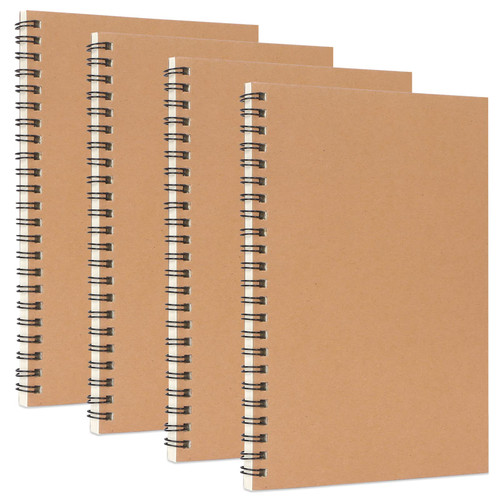 Toplive A5 Spiral Notebook, 4 Pack 7.9" x 5.5" Ruled Lined Journal Notebook 60 Sheets /120 Pages for Student Office School Supplies