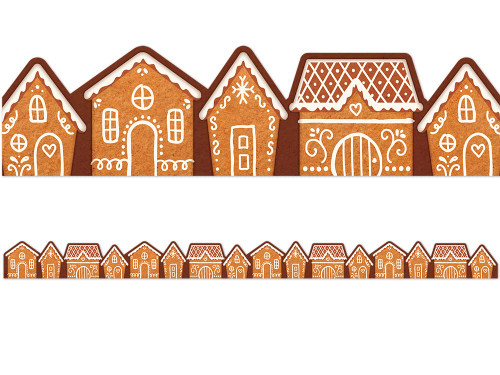 Teacher Created Resources Gingerbread Houses Die-Cut Border Trim Teacher Created Resources Gingerbread Houses Die-Cut Border Trim