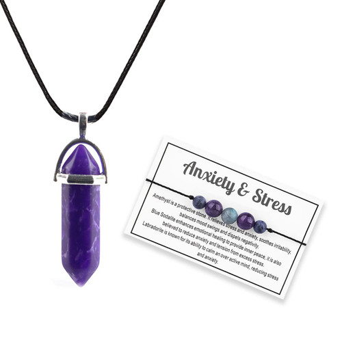 Palotay Chakra Necklace Bracelet Set Healing Crystal Pendant Necklaces Spiritual Chakra Stones Reiki Healing Necklace Amethyst Natural Stone Energy Yoga Bracelets Jewelry Gifts for Women Girls Amethyst Palotay Chakra Necklace Bracelet Set Healing Crystal Pendant Necklaces Spiritual Chakra Stones Reiki Healing Necklace Amethyst Natural Stone Energy Yoga Bracelets Jewelry Gifts for Women Girls Amethyst