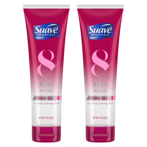 Suave Sculpting Hair Gel Max Hold - Long-Lasting Hold and Edge Control Gel, Maximum Hold Hair Gel for Women, Frizz-Free Extra Hold Gel, Scented, 9 Oz Ea (Pack of 2)