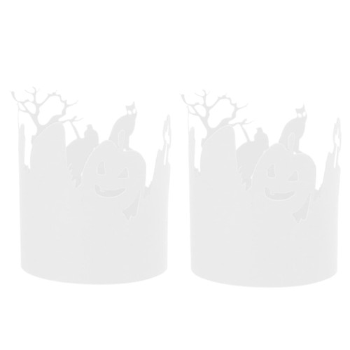 BESTOYARD 20pcs Halloween Paper Lampshade Witch Candles Cupcake Candle Halloween Ornaments Cupcake Ornament Halloween Candle Wrappers Paper Candle Cover Candle Holder Castle Light Wraps LED