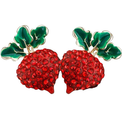 USHOBE 1 Pair Carrot Stud Earrings Radish Earrings Rhinestone Earrings Girls Gift Earrings for Girls Earring Studs for Women Womens Gifts Ear Jewelry Stud Earrings for Women Fruit Pendant