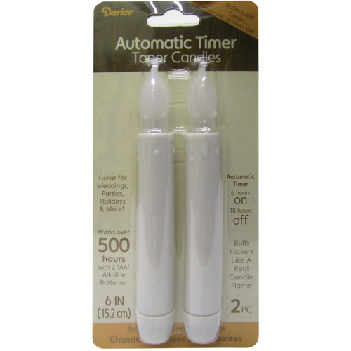 Darice 6205-14 2-Piece LED Candle with Timer, 6-Inch