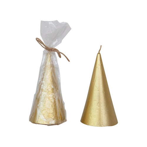 Creative Co-Op Unscented Tree Shaped Candle, Gold