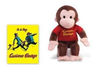 Curious George Monkey Plush Stuffed Animal 12" and Classic Children's Paperback Book