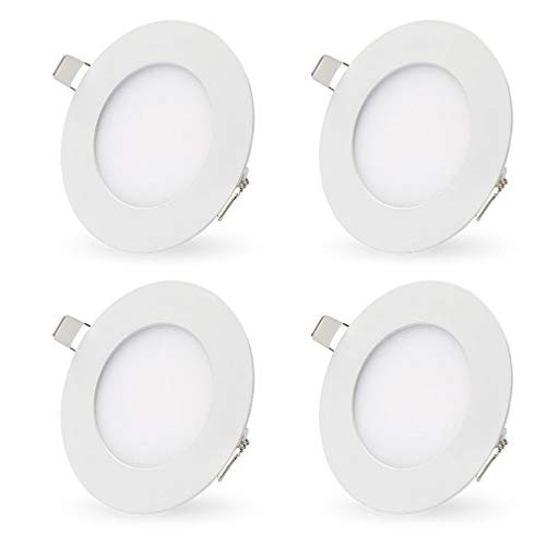 LED Recessed Lighting Retrofit, 4-inch 9 Watt 3000K Warm White Ultra-Thin LED Ceiling Can Light Downlight Easy Installation-4 Pack