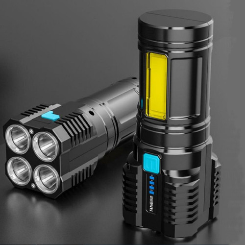 LED Flashlights High Lumens, 1000 Lumens Super Bright Flashlight with 4 Modes, 4 LED Light, Portable Small Rechargeable Flashlights, Handheld Waterproof Flashlight for Camping, Hiking, Emergency