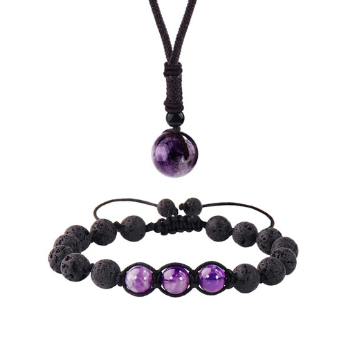 Palotay Chakra Necklace Bracelet Set Healing Crystal Pendant Necklaces Spiritual Chakra Stones Reiki Healing Necklace Amethyst Natural Stone Energy Yoga Bracelets Jewelry Gifts for Women Girls Amethyst A Palotay Chakra Necklace Bracelet Set Healing Crystal Pendant Necklaces Spiritual Chakra Stones Reiki Healing Necklace Amethyst Natural Stone Energy Yoga Bracelets Jewelry Gifts for Women Girls Amethyst A