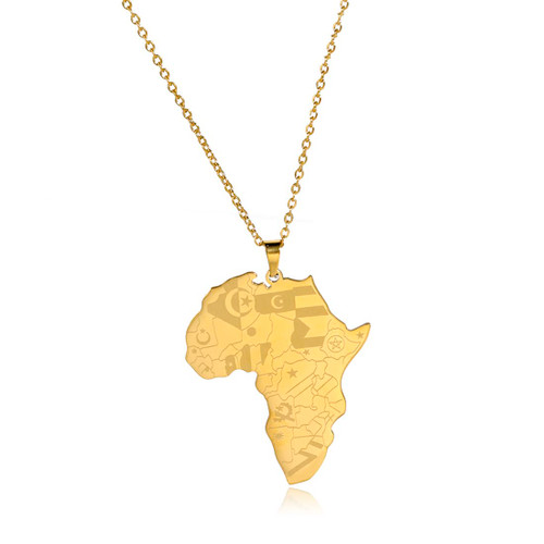 EUEAVAN Personalized Africa Map Pendant Necklace African Tribe Stainless Steel Choker Hip Hop African Countries Borders Egypt Jewelry Gifts Women Girls Teens (gold) EUEAVAN Personalized Africa Map Pendant Necklace African Tribe Stainless Steel Choker Hip Hop African Countries Borders Egypt Jewelry Gifts Women Girls Teens (gold)