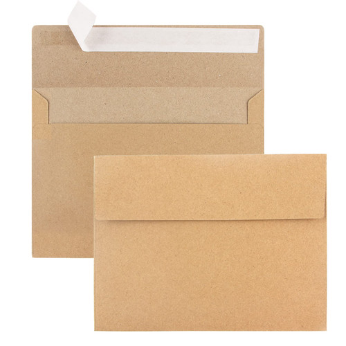 100 Pack Kraft Envelopes,A7 Envelopes,5x7 Envelopes for Invitations,Wedding, Baby Shower,Brown Kraft Envelopes for Personalize Gift Cards, Birthday Party